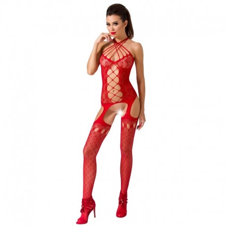 PASSION WOMAN BS056 BODYSTOCKING ROJO TALLA aNICA