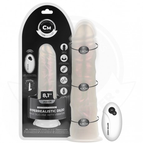 COCK MILLER DILDO SILICONA 205 CM CM LUCES Y VIBRACIaN CON CONTROL REMOTO