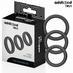 ADDICTED TOYS SET DE ANILLOS SILICONA PLANOS