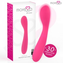 MORESSA - DRUSO MASAJEADOR DUO PUNTO G Y SUERO PELVICO PREMIUM SILICONE RECARGABLE