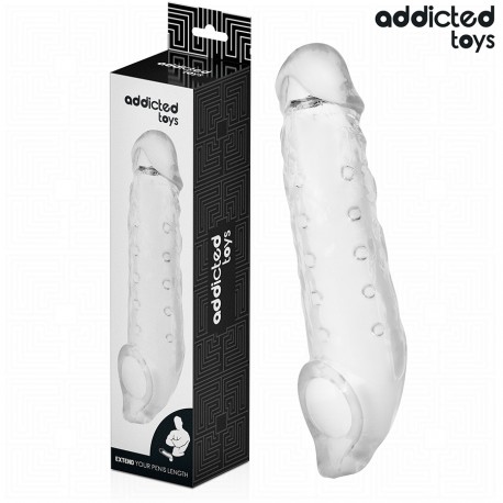 ADDICTED TOYS FUNDA PARA EL PENE TRANSPARENTE TALLA S 23 CM