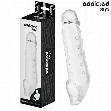 ADDICTED TOYS FUNDAS PARA EL PENE TRANSPARENTE TALLA M 27 CM