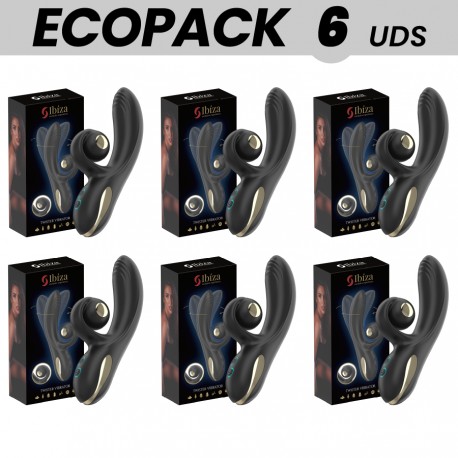ECOPACKS 6 UDS IBIZA VIBRADOR TWISTER CON ESTIMULADOR CURVE Y VIBRO ROTACIaN