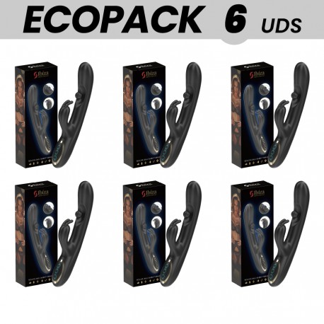 ECOPACKS 6 UDS IBIZA POTENTE VIBRADOR RABBIT CON PERLA ROLLING MASAJEADORA