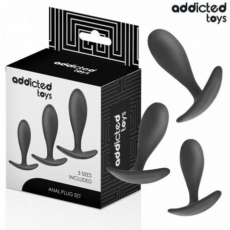 ADDICTED TOYS SET DE 3 PLUG ANAL SILICONA MODELO 2