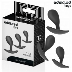 ADDICTED TOYS SET DE 3 PLUG ANAL SILICONA MODELO 3