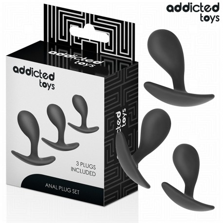 ADDICTED TOYS SET DE 3 PLUG ANAL SILICONA MODELO 3