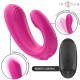 INTENSE JANET ESTIMULADOR Y VIBRADOR DUAL EN FORMA DE U CON CONTROL REMOTO ROSA