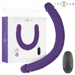 INTENSE GUNTER DILDO DOBLE VIBRADOR 40 CM MORADO CONTROL REMOTO