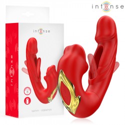INTENSE NATHY VIBRADOR DOBLE CON BOCA ESTIMULADORA MULTIFUNCIaN ROJO