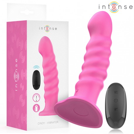 INTENSE CINDY VIBRADOR TALLA L DISEaO EN ESPIRAL 10 VIBRACIONES ROSA CONTROL REMOTO