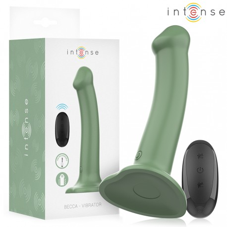 INTENSE BECCA VIBRADOR CON VENTOSA 10 VIBRACIONES VERDE CONTROL REMOTO