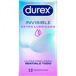 DUREX PRESERVATIVOS INVISIBLE EXTRA LUBRICADO 12 UNIDADES