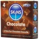 SKINS PRESERVATIVOS PREMIUM SABOR CHOCOLATE PACK 4