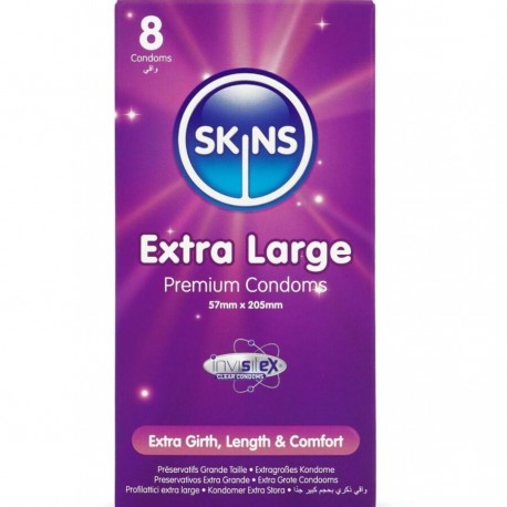 SKINS TAMAaO XL PRESERVATIVOS PREMIUM PACK 8