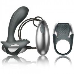 CLIMAXIMUM - EXCITE KIT ANILLO PARA PENE + MASAJEADOR PRÃSTATA CON CABLE