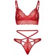 LEG AVENUE SET 2 PIEZAS CON TANGA DOBLE TIRANTA M L ROJO