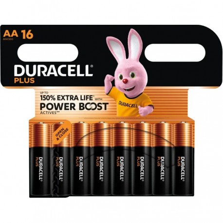 DURACELL PLUS POWER BOOST PILA ALCALINA AA LR6 BLISTER x 16