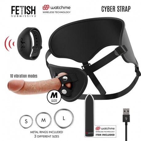 FETISH SUBMISSIVE CYBER STRAP ARNES CON DILDO Y BALA CONTROL REMOTO TECNOLOGIA WATCHME M