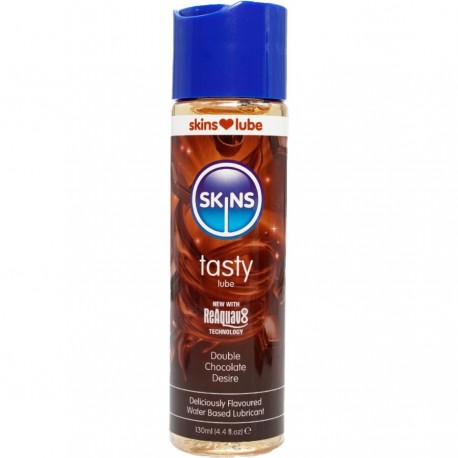 SKINS TASTY LUBRICANTE BASE DE AGUA DOBLE CHOCOLATE 130 ML