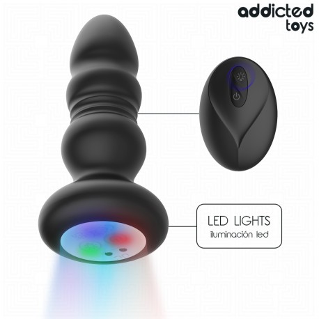 ADDICTED TOYS PLUG ANAL VIBRADOR THRUSTING Y LUZ LED CONTROL REMOTO