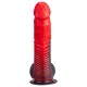 SILEXD DEVIL DILDO FANTASY SILICONA LIQUIDA TERMOREACTIVO ROJO NEGRO 203 CM