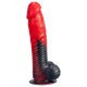 SILEXD DEVIL DILDO FANTASY SILICONA LIQUIDA TERMOREACTIVO ROJO NEGRO 203 CM
