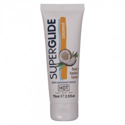 HOT SUPERGLIDE LUBRICANTE COMESTIBLE BASE AGUA COCO 75 ML
