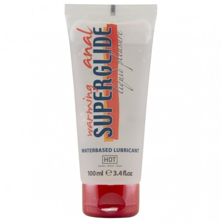 HOT ANAL SUPERGLIDE WARMING LIQUID PLEASURE LUBRICANTE ANAL BASE AGUA EFECTO CALOR 100 ML