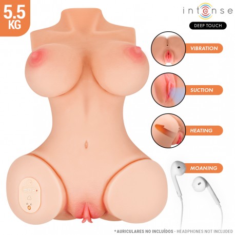 INTENSE DEEP TOUCH VERO TORSO ANO Y VAGINA CON EFECTO SUCCIaN CALOR VIBRACIaN Y VOZ CON CONTROL REMOTO 55 KG