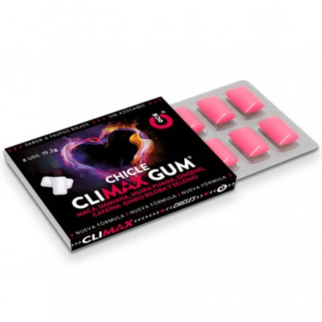 WUG Climax a 1 X 8 UDS Chicle funcional con Maca Damiana y Ginseng para potenciar el deseo y la vitalidad antima