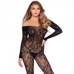 LEG AVENUE 89366 BODYSTOCKING DE LENCERaA DE ENCAJE NEGRO TALLA aNICA