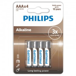 PHILIPS - ALKALINE PILA AAA LR03 BLISTER*4