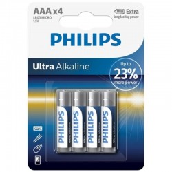PHILIPS - ULTRA ALKALINE PILA AAA LR03 BLISTER*4