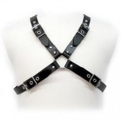 LEATHER BODY - BLACK BUCKLE HARNESS FOR MEN