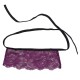 SUBBLIME CORSET THONG AND BLINDFOLD BLACK AND PURPLE S M