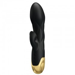 PRETTY LOVE - VIBRADOR DE LUJO BAÃADO EN ORO RECARGABLE NEGRO